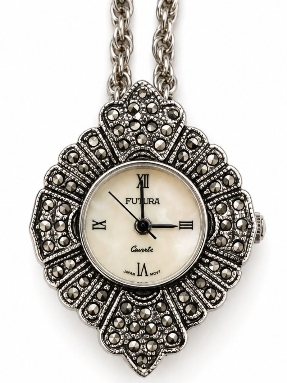 VINTAGE FUTURA Marcasite Pendant Watch